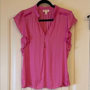 TAMARA H. Pink Ruffled Blouse